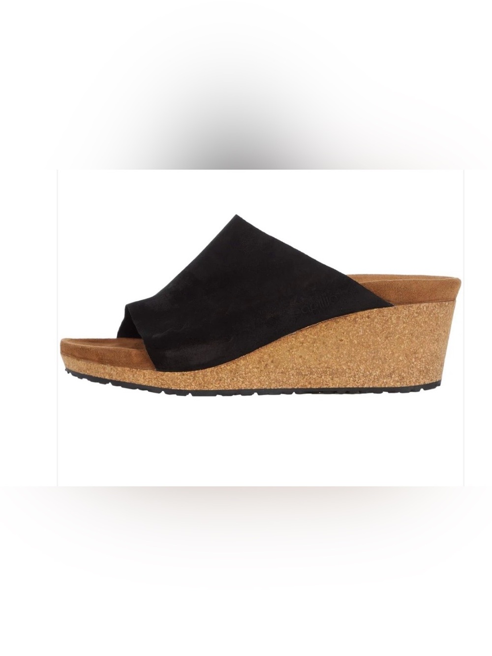 Birkenstock Papillio Black Suede Cork Wedge Slides - Women’s size 41